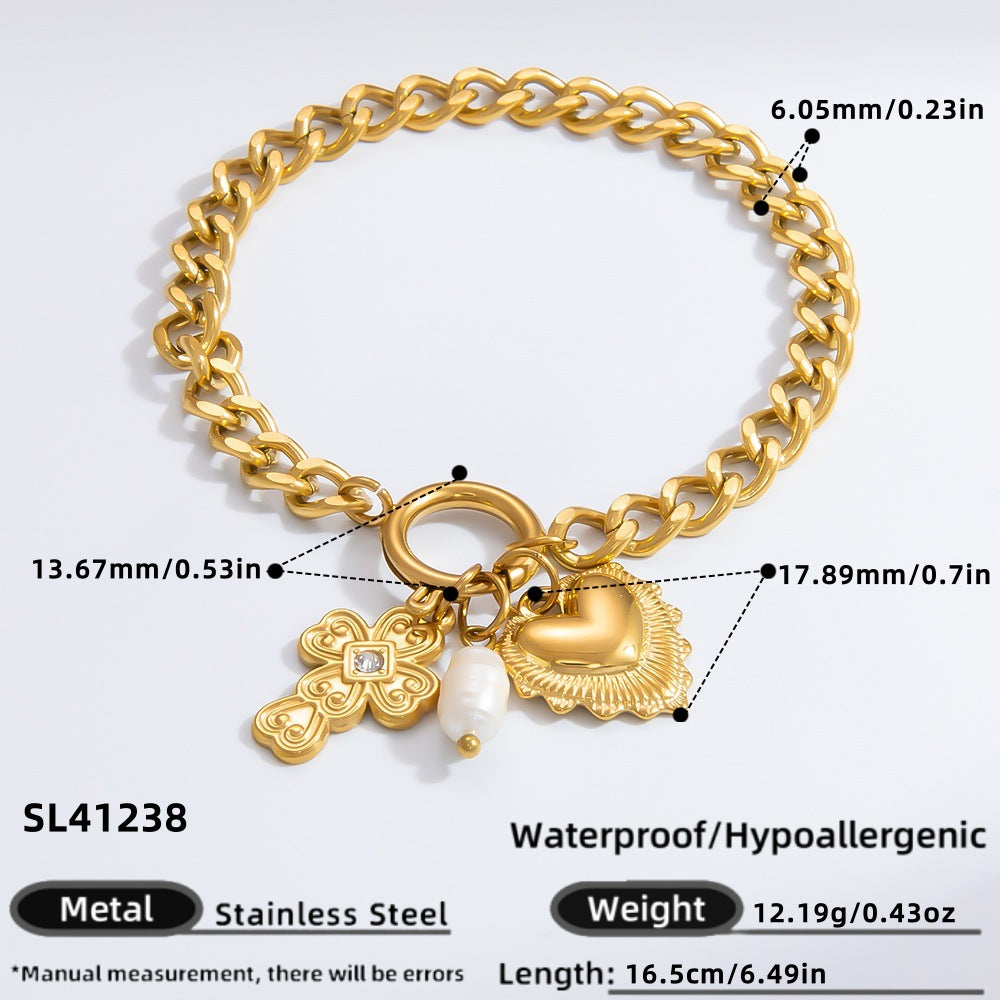 DIY Stainless Steel Heart Pendant Necklace with 18k Gold Plating