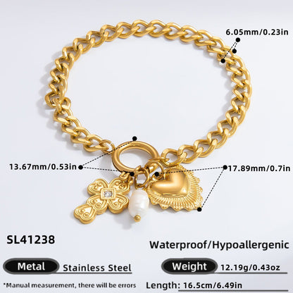 DIY Stainless Steel Heart Pendant Necklace with 18k Gold Plating