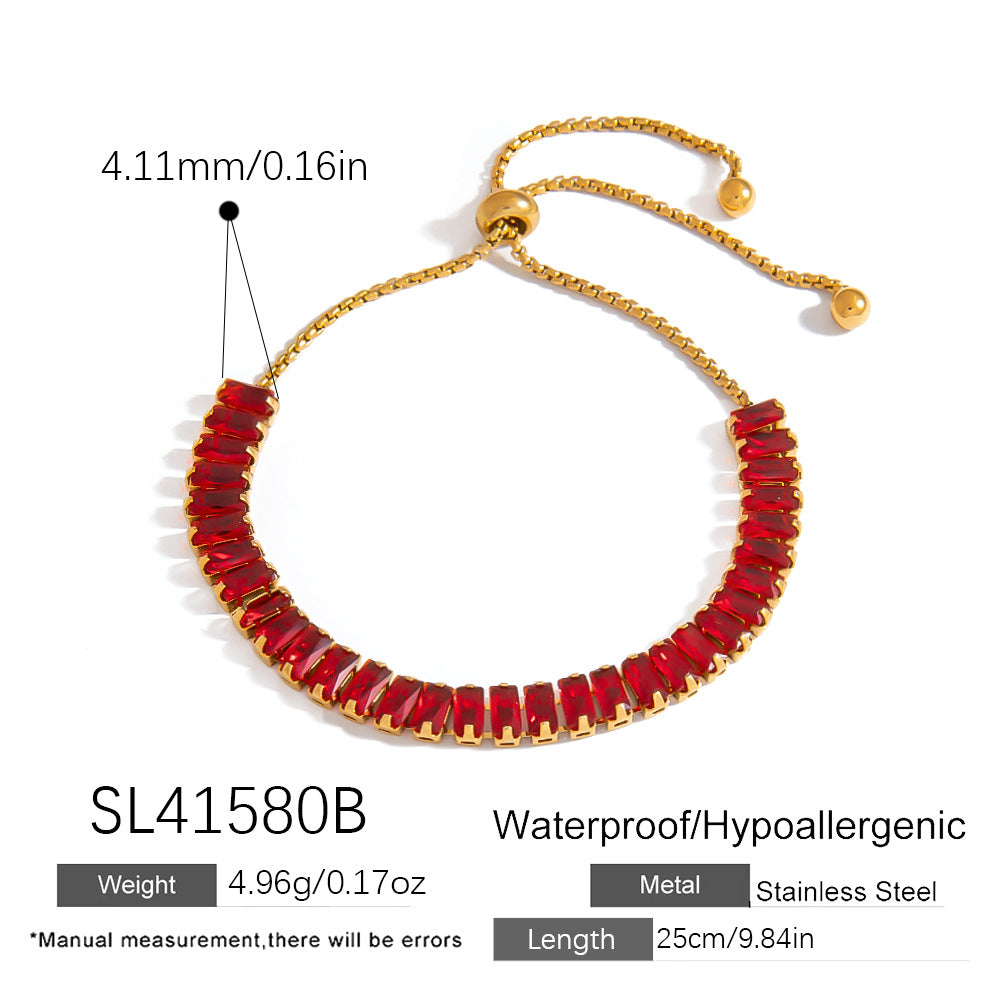 Geometric Stainless Steel Bracelet Colorful 18K Gold Plated Jewelry