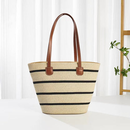 Women's Summer Straw Tote Bag Large Capacity Woven Shoulder Bag