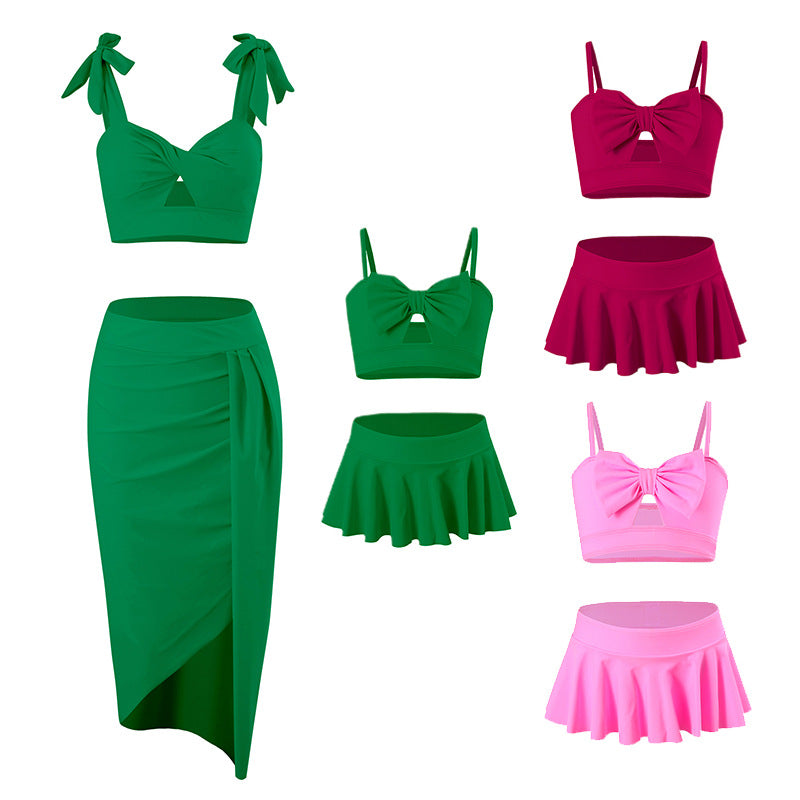 New Parent-Child Swimwear Set: Skirted Bikini For Women