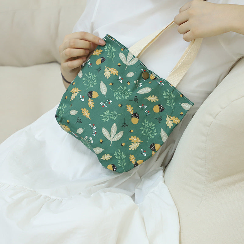 Cotton Mini Tote Bag Lightweight Summer Floral Handbag
