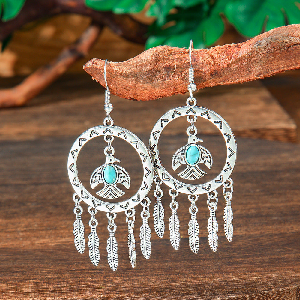 Bohemian Tassel Drop Earrings Geometric Alloy Earrings