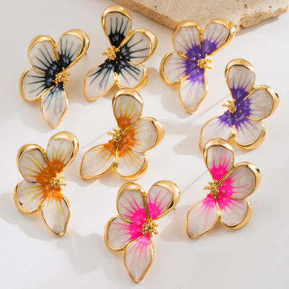 Vintage Baroque Style Floral Earrings Fashionable Summer Accessories
