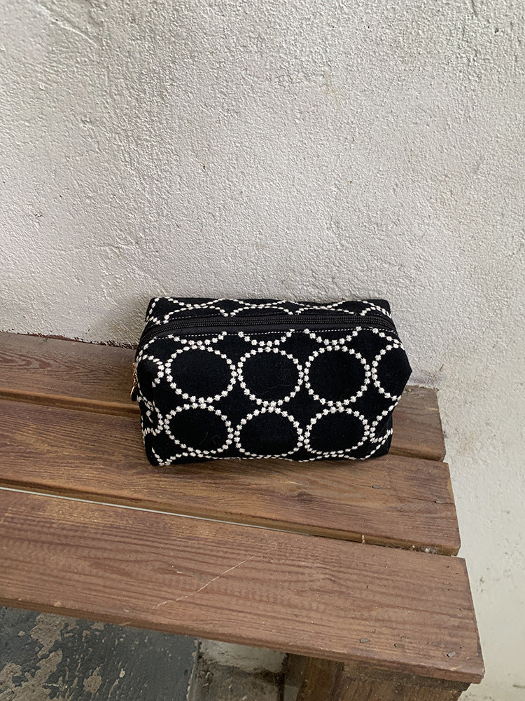 Embroidered Makeup Bag Retro Coin Purse Storage Pouch