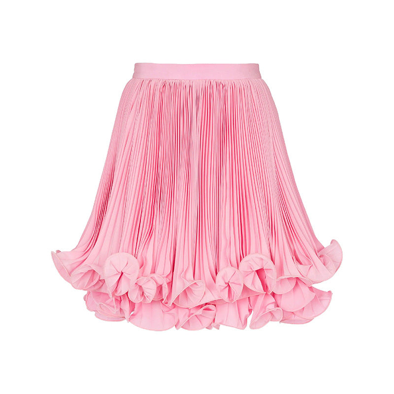Pleated Chiffon Skirt Stylish Casual Mini Skirt