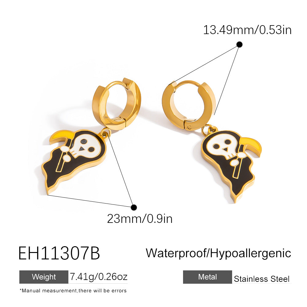 DIY Stainless Steel Halloween Necklace Bracelet Earring Set