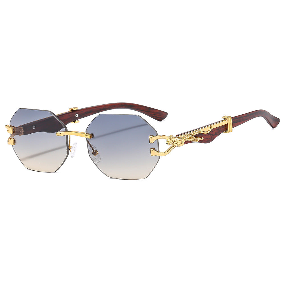 Trendy Square Frame Sunglasses With Leopard Print Edge