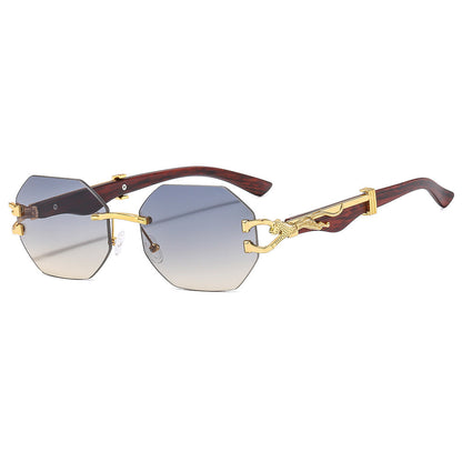 Trendy Square Frame Sunglasses With Leopard Print Edge