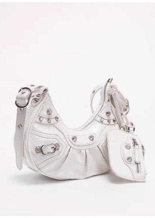 Croc Embossed PU Leather Crescent Bag