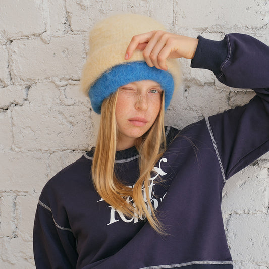 Solid Color Warm Alpaca Knit Beanie for Women