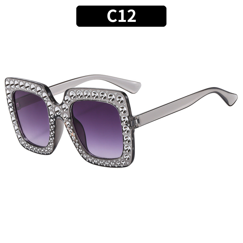 Colorful Disco Party Diamond Frame Sunglasses Retro Style