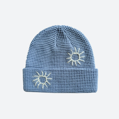 Handmade Embroidered Sunflower Wool Knit Beanie Cap