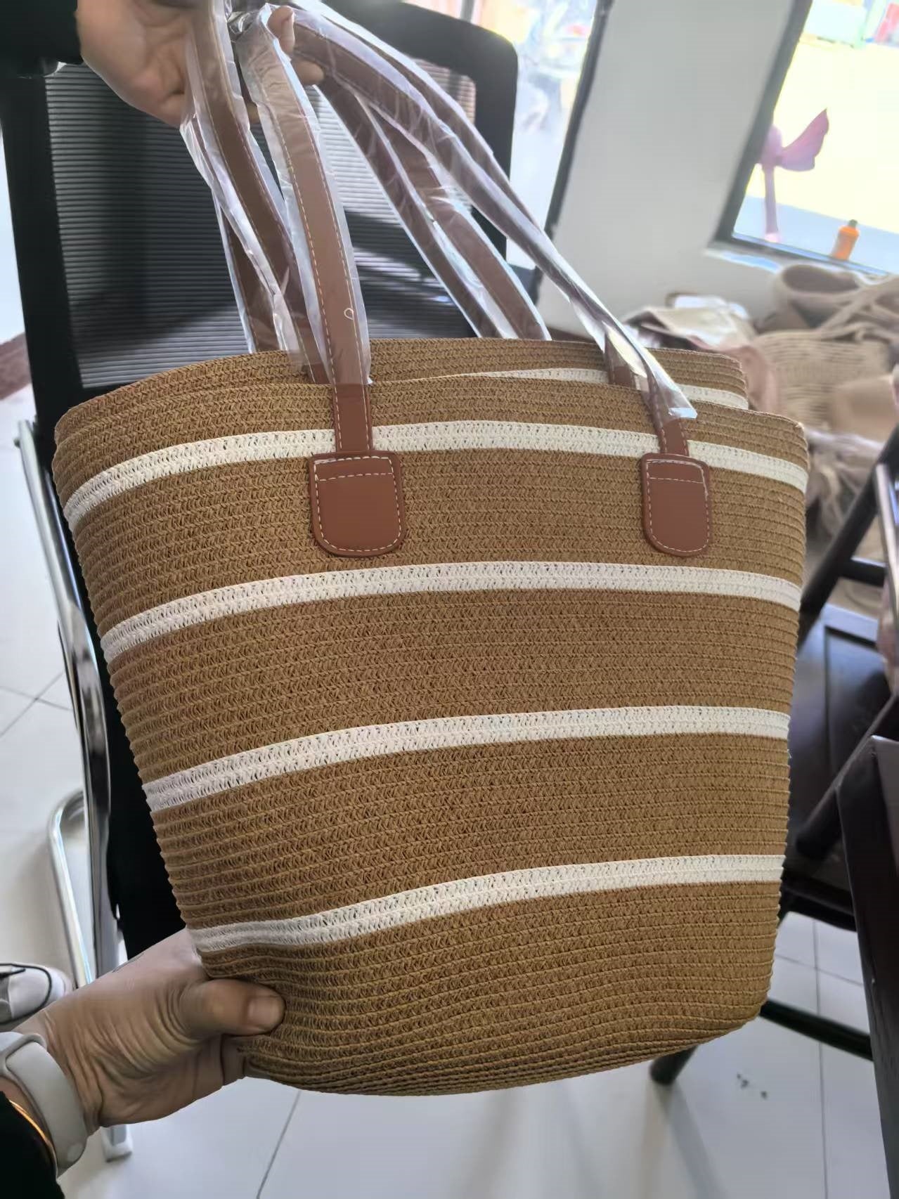 Women's Summer Straw Tote Bag Large Capacity Woven Shoulder Bag