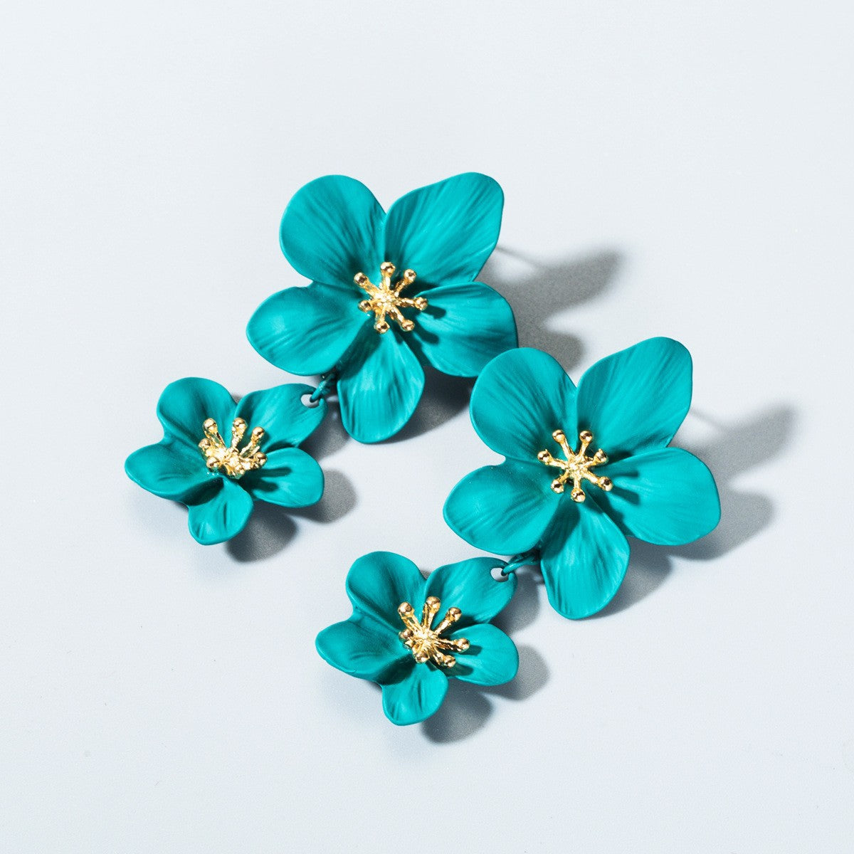 Trendy Floral Drop Earrings Alloy Geometric Jewelry