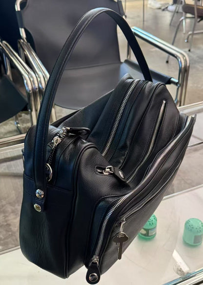 Crescent Bag Vegan Leather Zip Accent