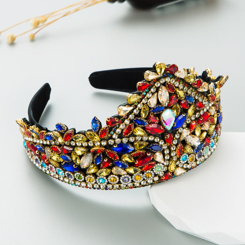 Exaggerated Crown Headband Baroque Style Fashion Hair Accessory