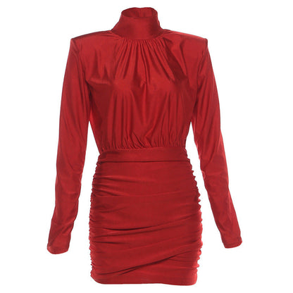 New Casual High Neck Bodycon Dress