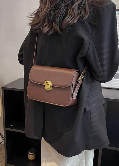 Compact PU Leather Crossbody Bag With Buckle