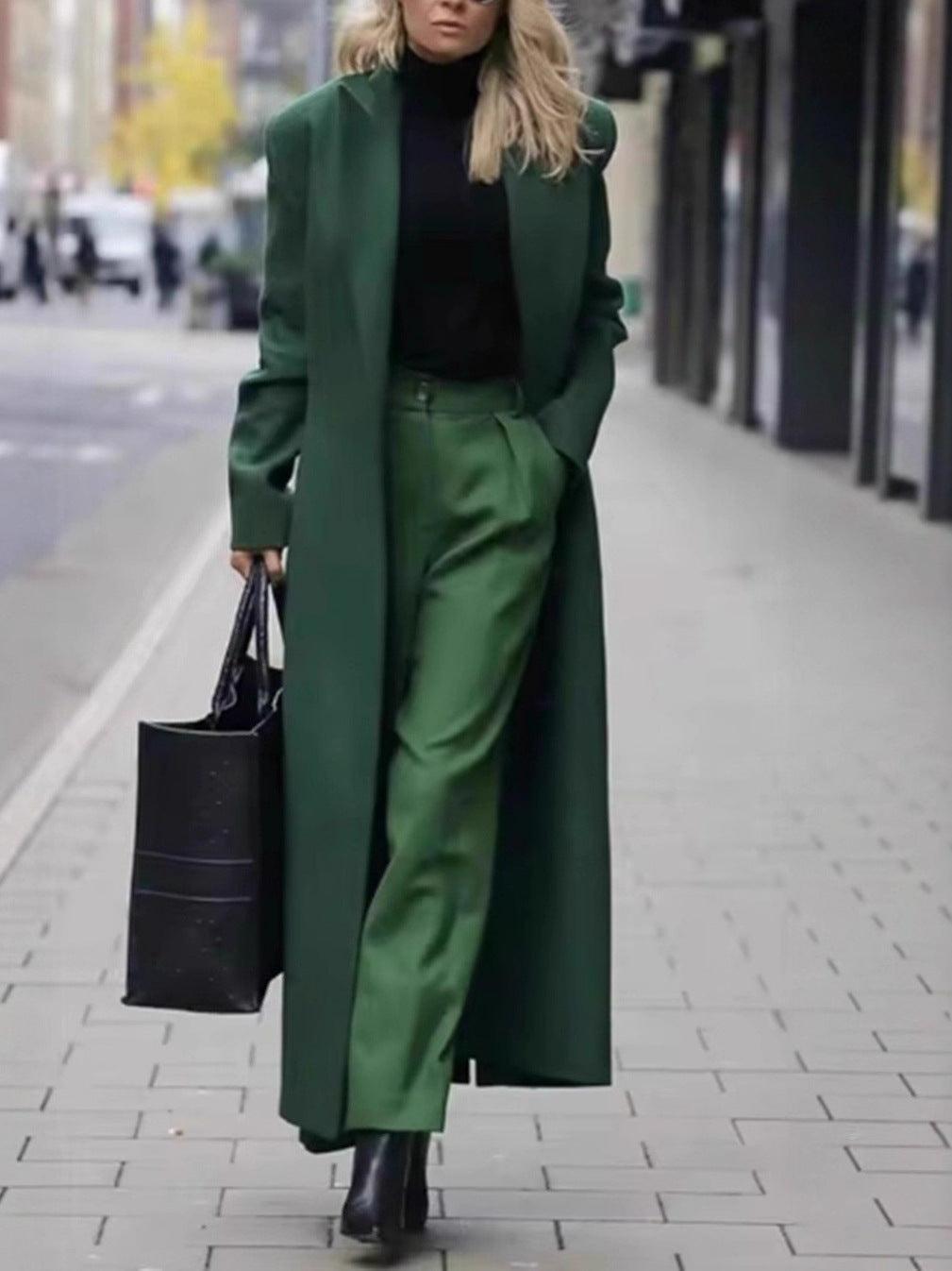 Elegant Casual Long Woolen Coat For Women