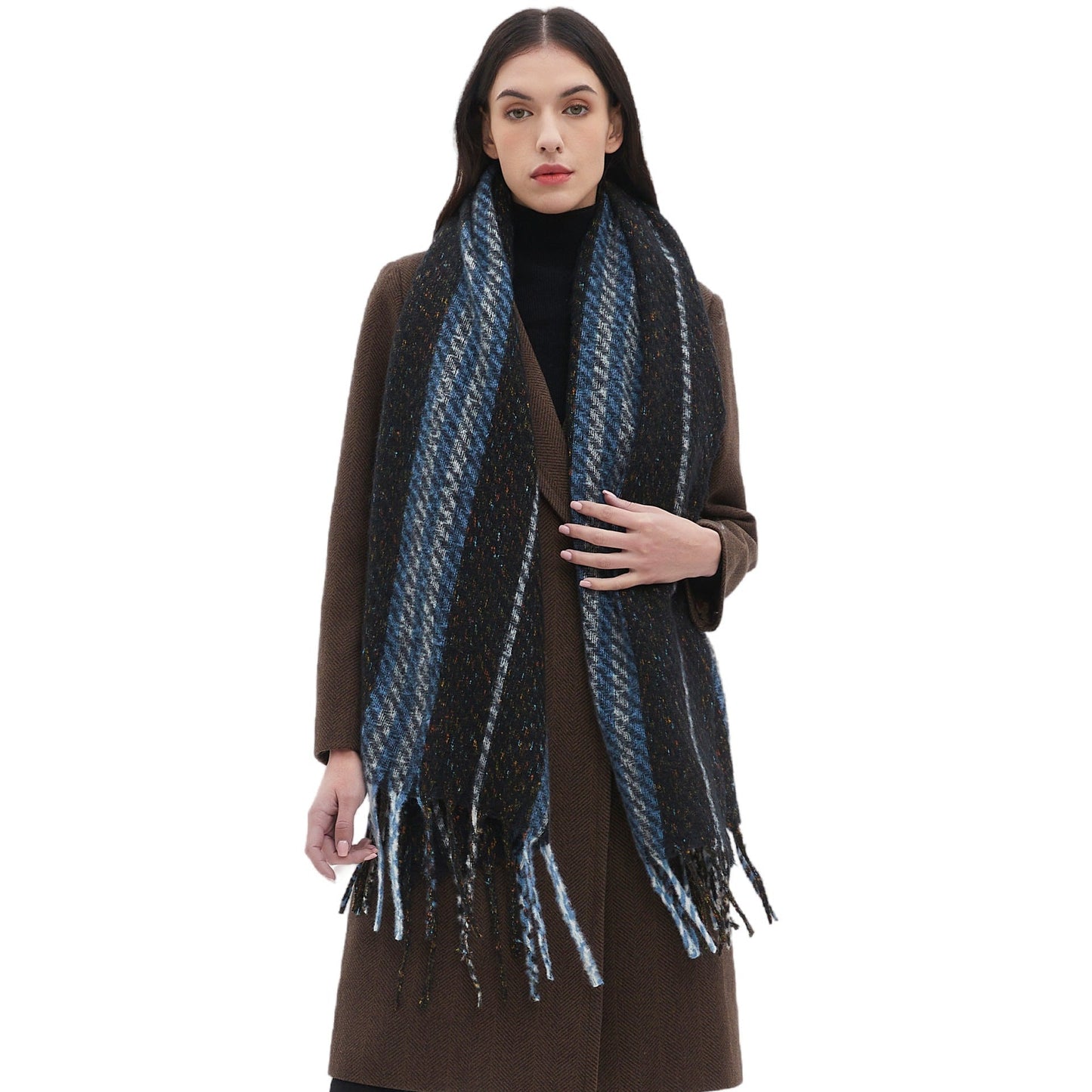 Striped Contrast Color Scarves