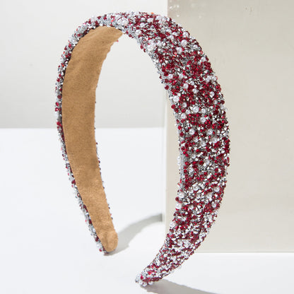 Colorful Pearls Rhinestone Headband Glamorous Women's Hair Accessory
