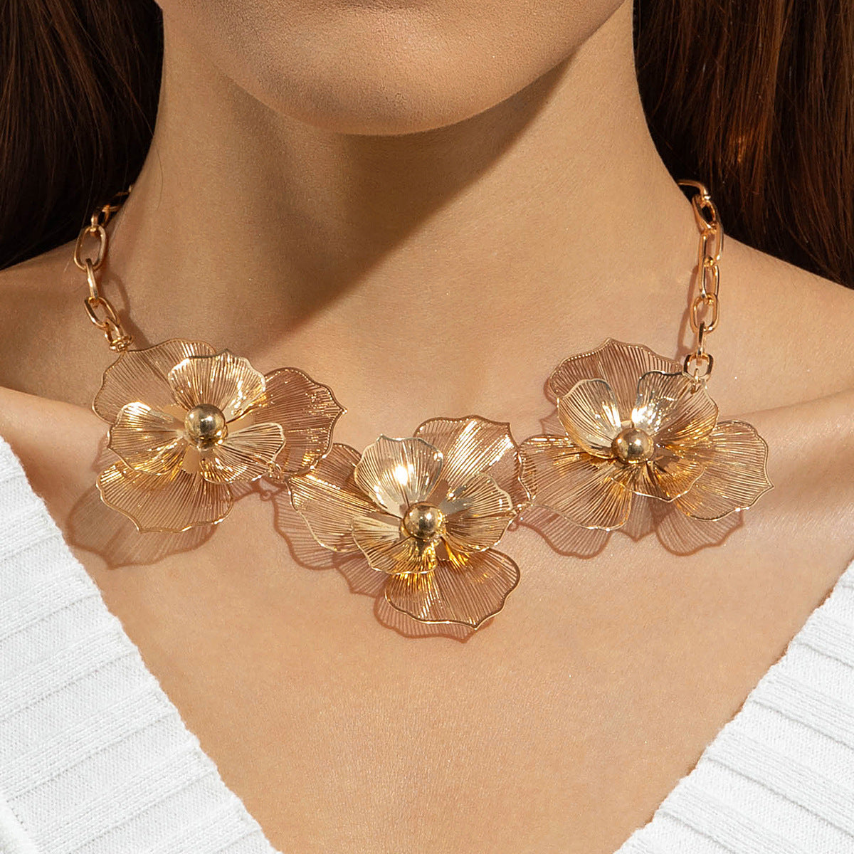 Ginkgo Leaf Tassel Necklace Retro Choker Jewelry
