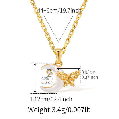 Vintage Shell Pearl Pendant Chain Necklaces