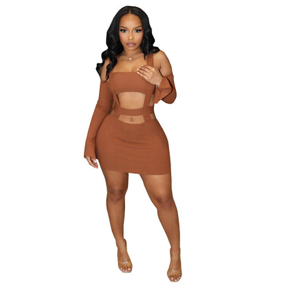 Sexy Hollow Backless Bodycon Mini Dress