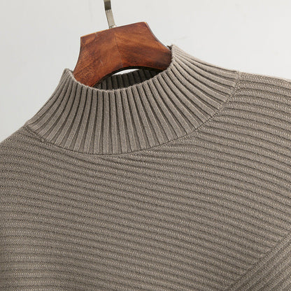 Retro Mock Neck Oversized Pullover Knit Sweater