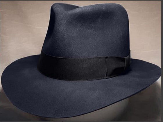 Men's Wool Fedora Hat with Bow Trendy Casual Denim Hat
