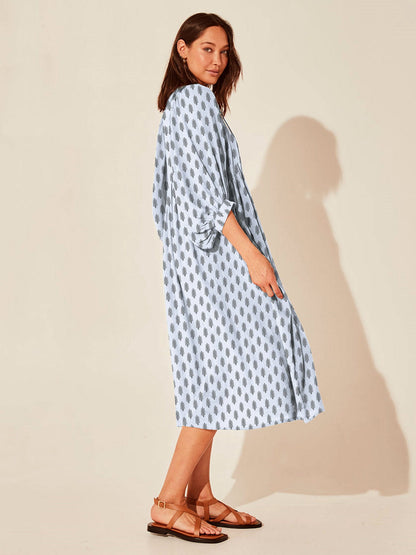 Vintage Floral Maxi Dress Relaxed Casual Style