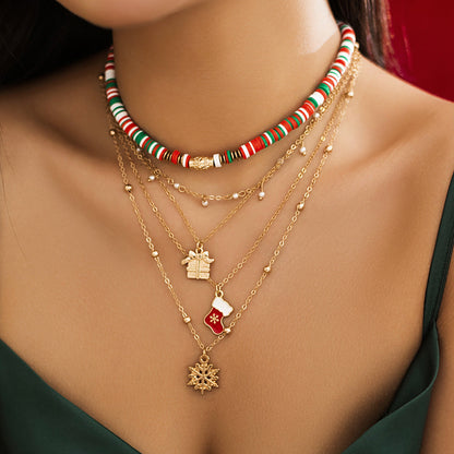 Christmas Snowman Choker Necklace for Women