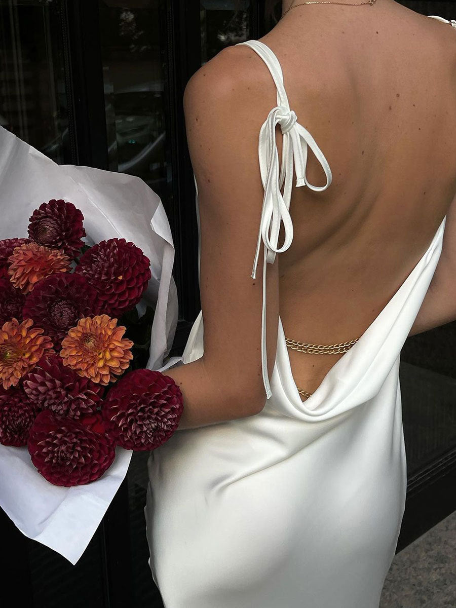 High Slit Backless Camisole Maxi Dress