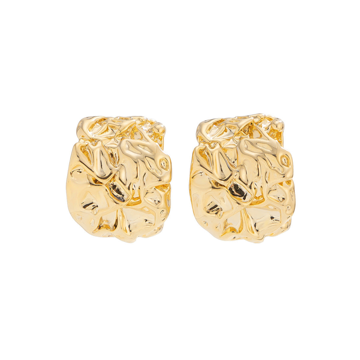 Unique Liquid Lava Metal Heart Drop Earrings