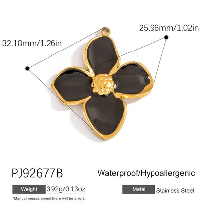 Heart Flower Pendant Accessories 18K Gold Plated Stainless Steel Jewelry
