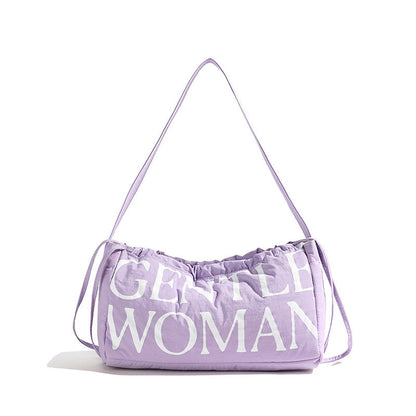 Drawstring Solid Puffer Underarm Shoulder Bag