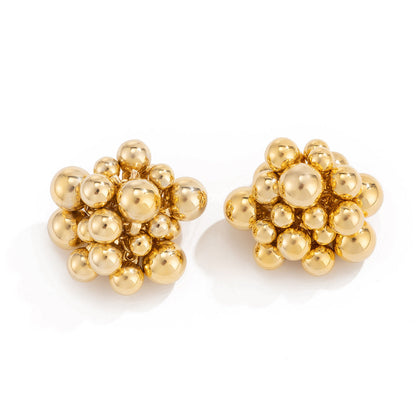 Geometric Metal Bead Earrings Stylish Casual Jewelry
