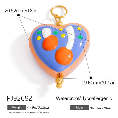 Hand-Painted DIY Jewelry Accessories Summer Dopamine Glass Heart Pendant