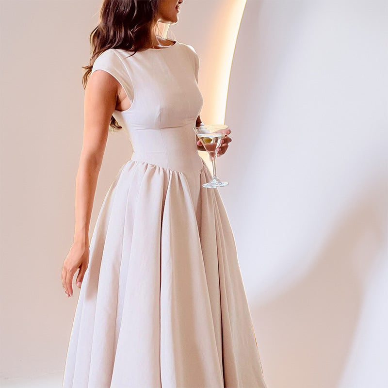 Elegance Backless Midi Dress Casual Slim Fit