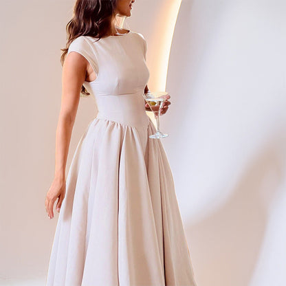 Elegance Backless Midi Dress Casual Slim Fit