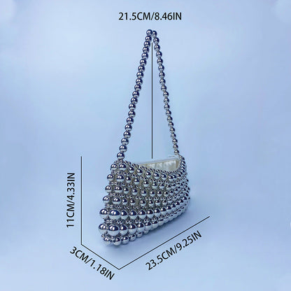 Simple Handmade Beads Braided Handbags