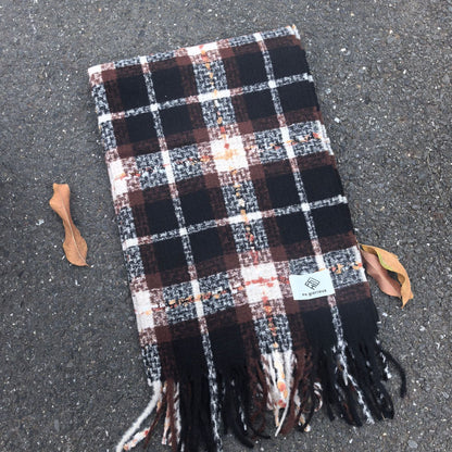 Classic Plaid Thicken Warm Christmas Theme Shawl