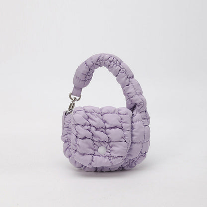 Wrinkled Cloud Mini Pouch Bag Trendy Nylon Handheld Accessory