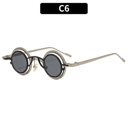 Retro Round Metal Sunglasses Fashionable UV400 Protection