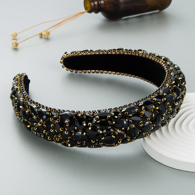Baroque Style Rhinestone Headband Handmade Hair Accessory