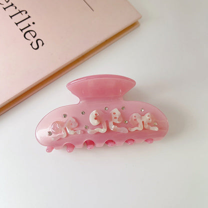 2+Pink Bow Knot Sweet Cute Hair Claws