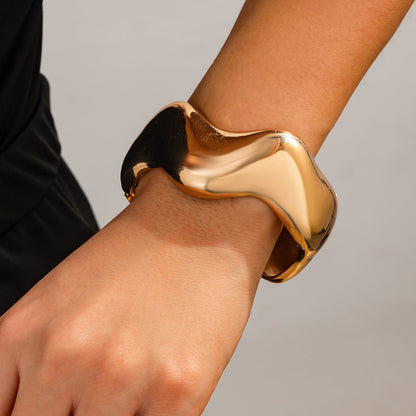 Geometric Metal Cuff Bracelet Trendy Statement Jewelry