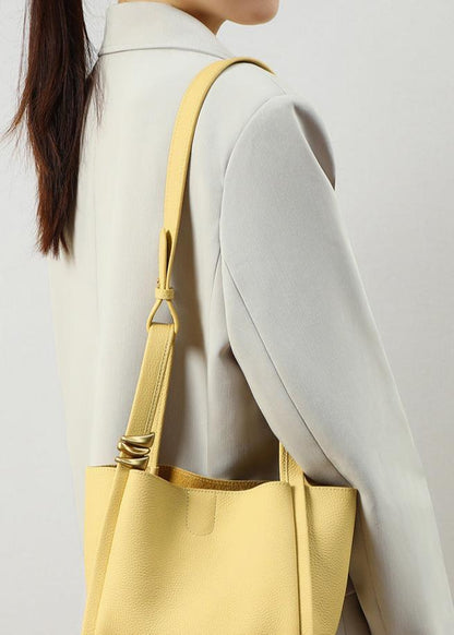 Bucket Tote Genuine Leather Elegant Contemporary Design
