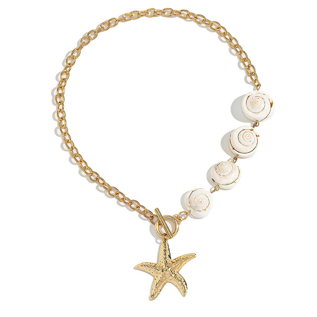 Bohemian Starfish Beaded Mermaid Shell Necklace